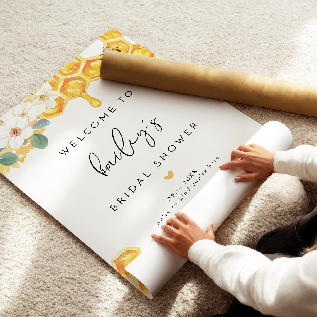 ROMY Rustic Honey Bee Themed Bridal Shower Welcome Sign