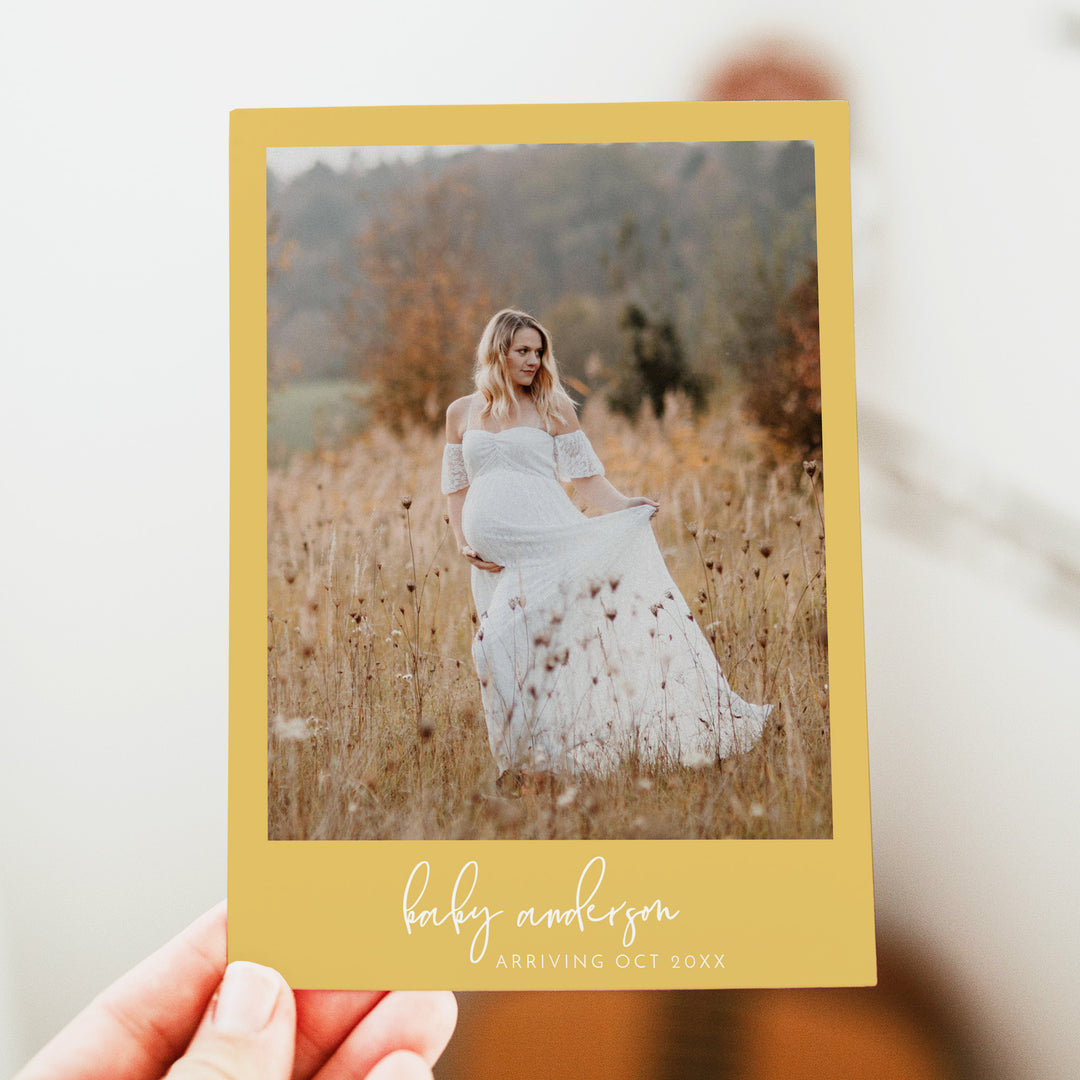 ROMY Rustic Yellow Bumble Bee Baby Shower Photo Invitation