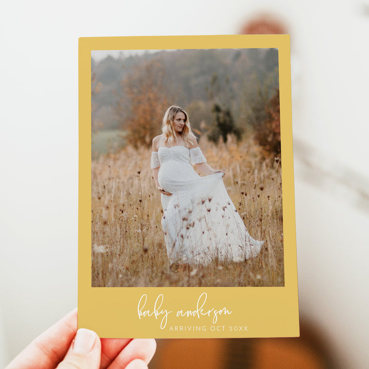 ROMY Rustic Yellow Bumble Bee Baby Shower Photo Invitation