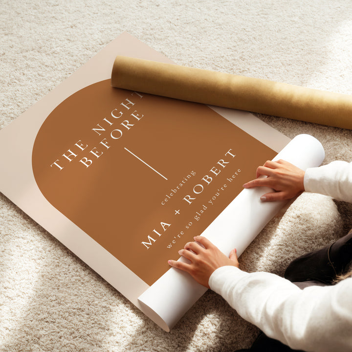 MIA The Night Before Boho Arch Wedding Rehearsal Dinner Sign