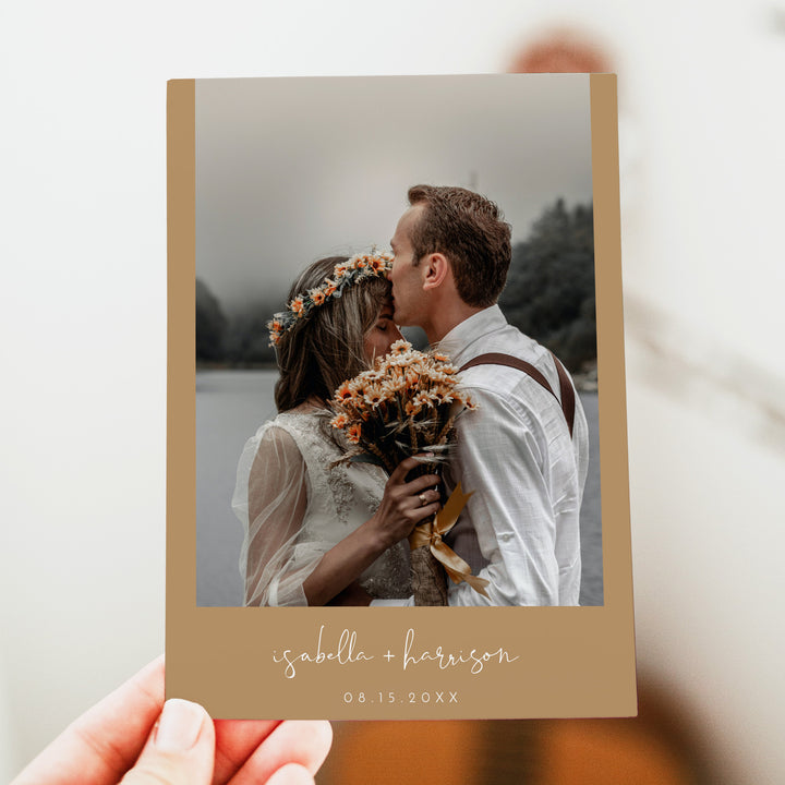 INDIE We Tied the Knot Minimalist Beige Elopement Invitation