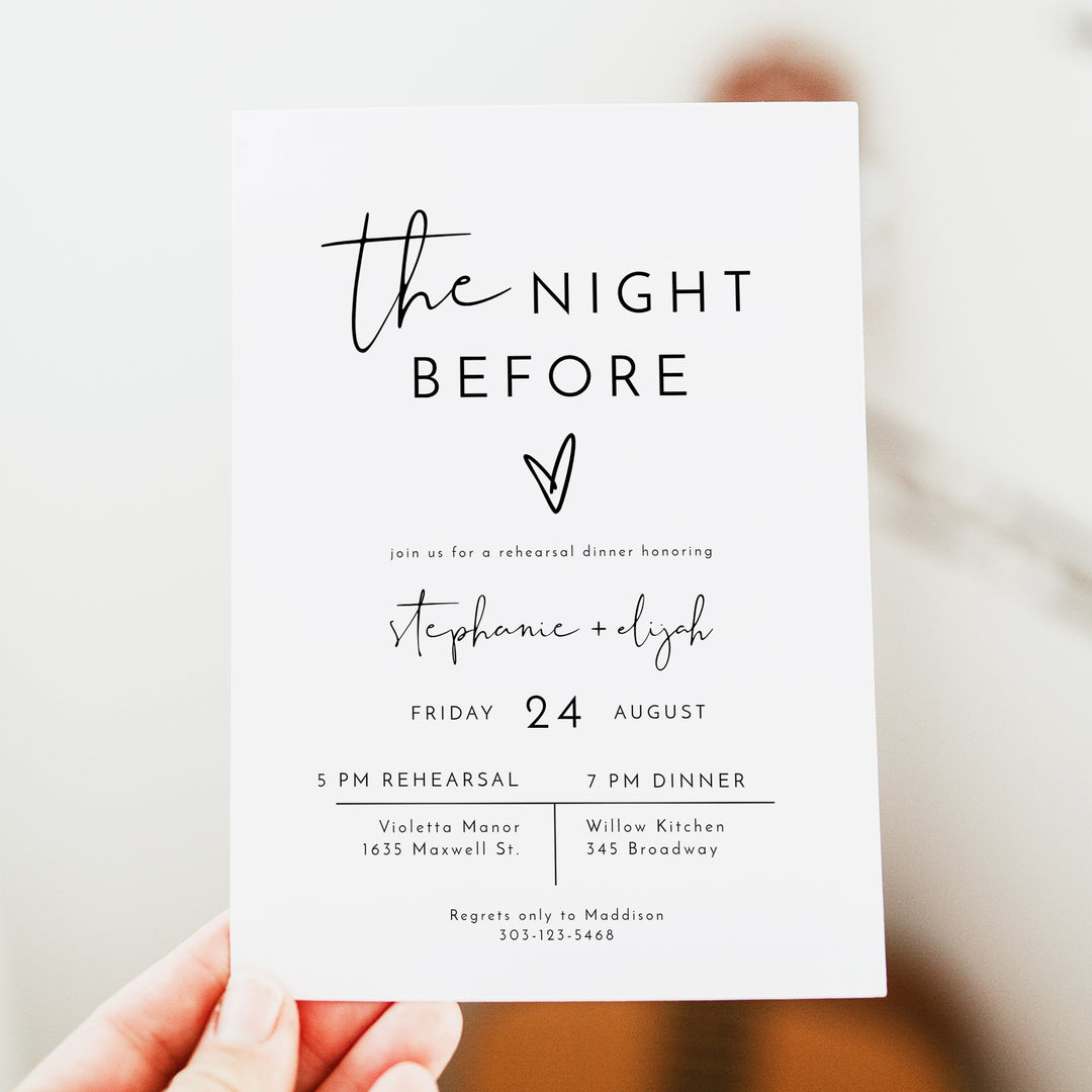 ADELLA The Night Before Modern Rehearsal Dinner Invitation