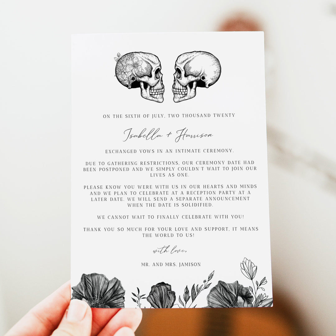 NOVA Nothing Fancy Just Love Gothic Elopement Announcement with Photo