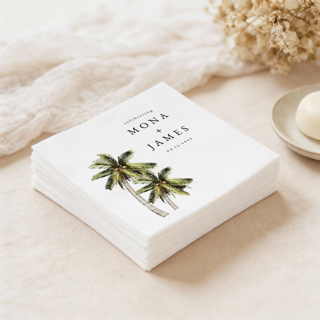 MONA Minimalist Tropical Island Wedding Napkins