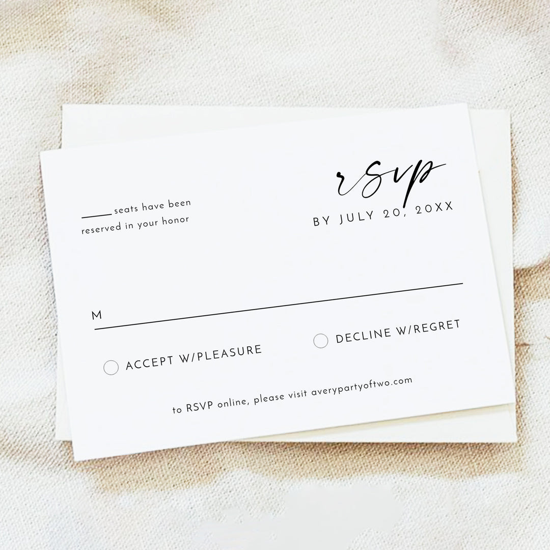 KENNEDY Romantic Calligraphy Wedding Invitation Suite with Photo