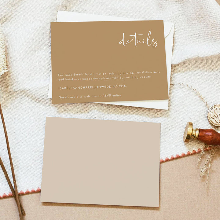INDIE Rustic Terracotta Boho Wedding Details Card