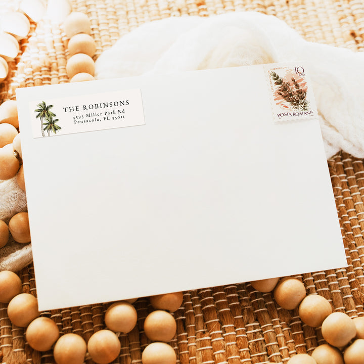 MONA Tropical Palm Tree Return Address Labels