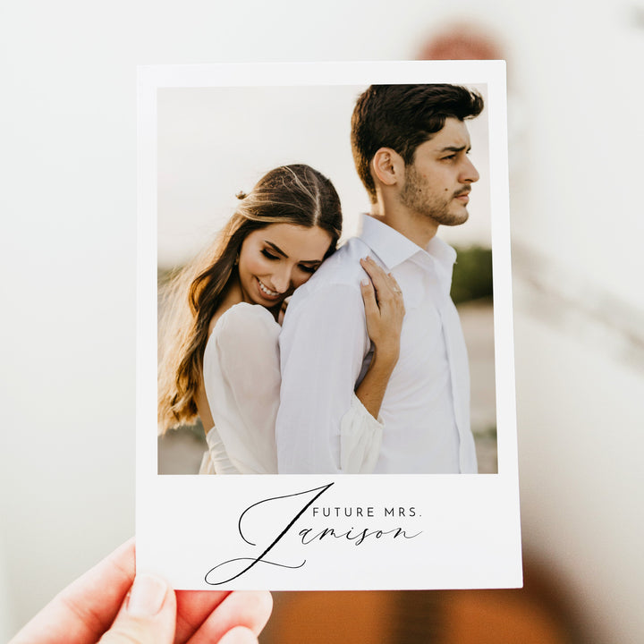 VALENTINA Elegant Calligraphy Bridal Shower Invitation with Photo