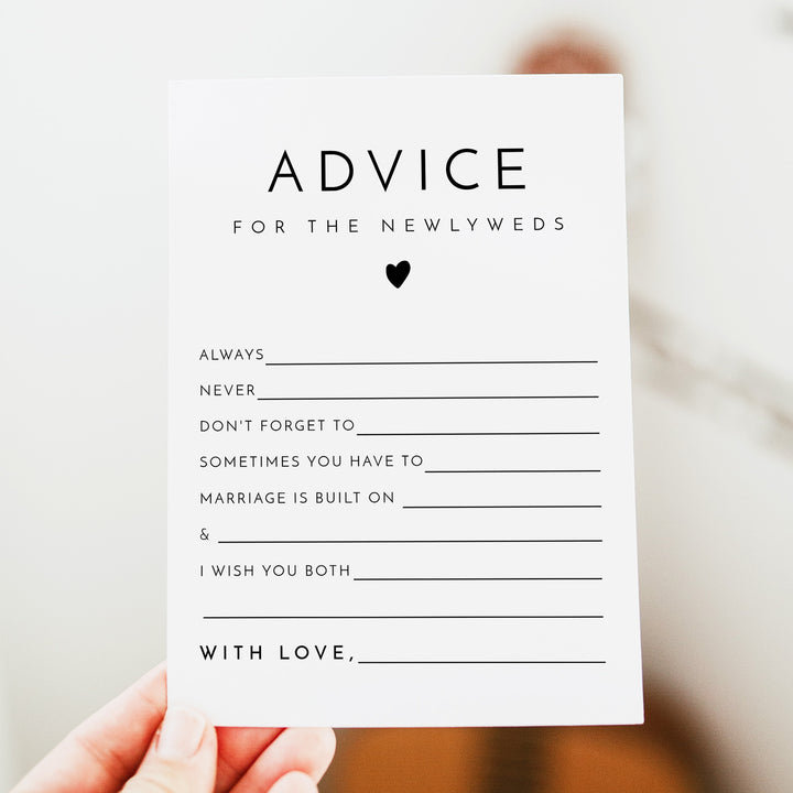 KENNEDY Advice for the Newlyweds Minimalist Wedding Advice Cards