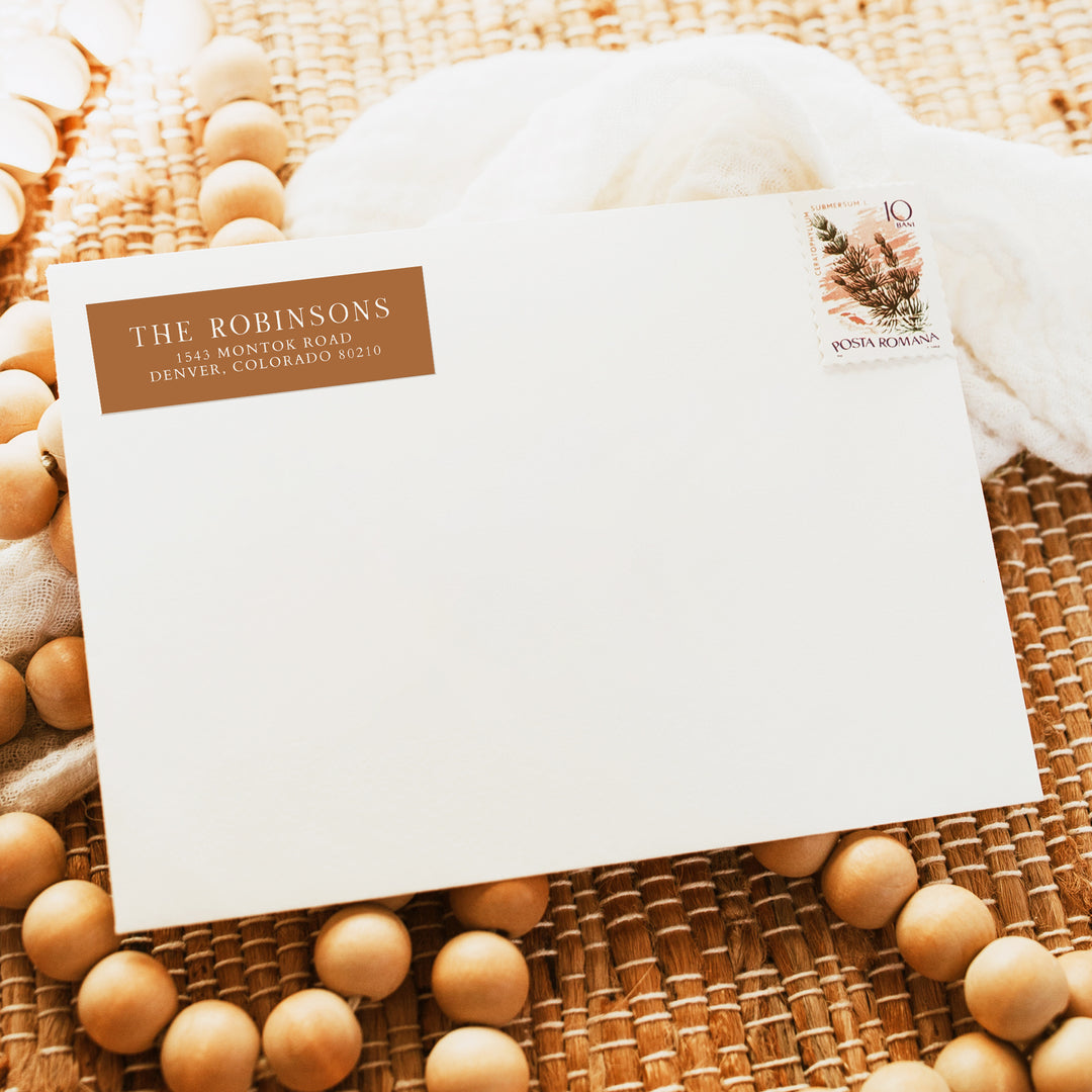 MIA Modern Burnt Orange Return Address Label Stickers