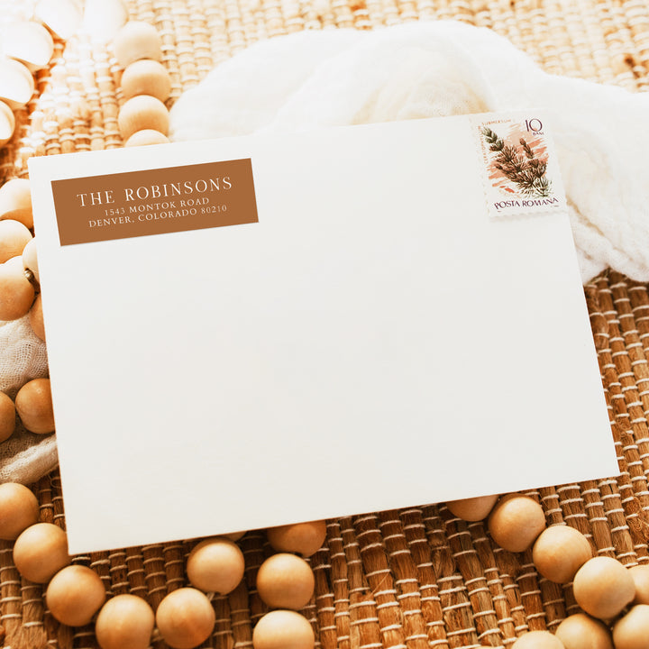 MIA Modern Burnt Orange Return Address Label Stickers