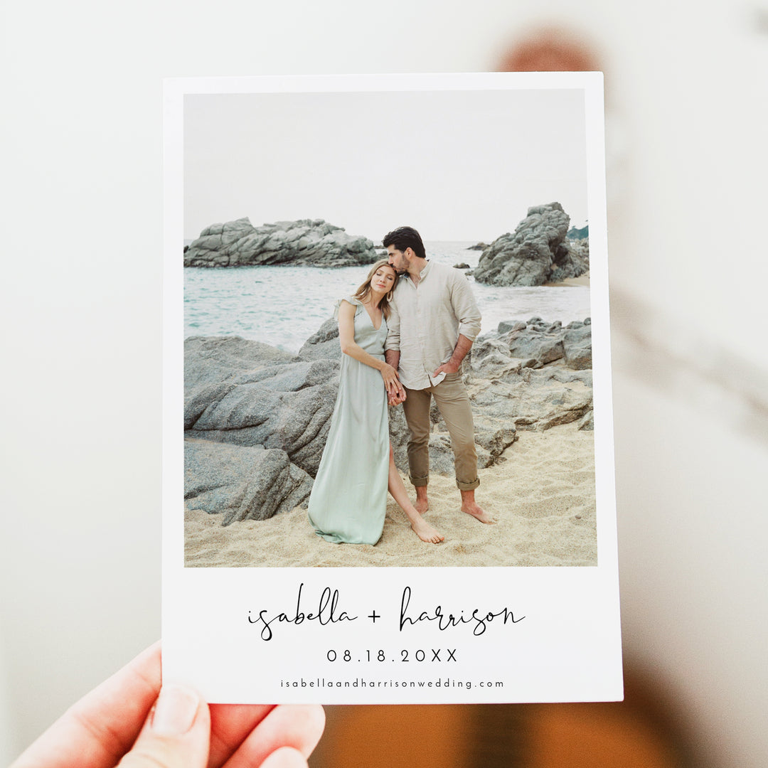 ADELLA Modern Wedding Save the Date Cards with Photo