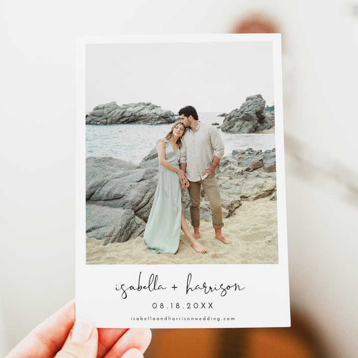 ADELLA Modern Wedding Save the Date Cards with Photo