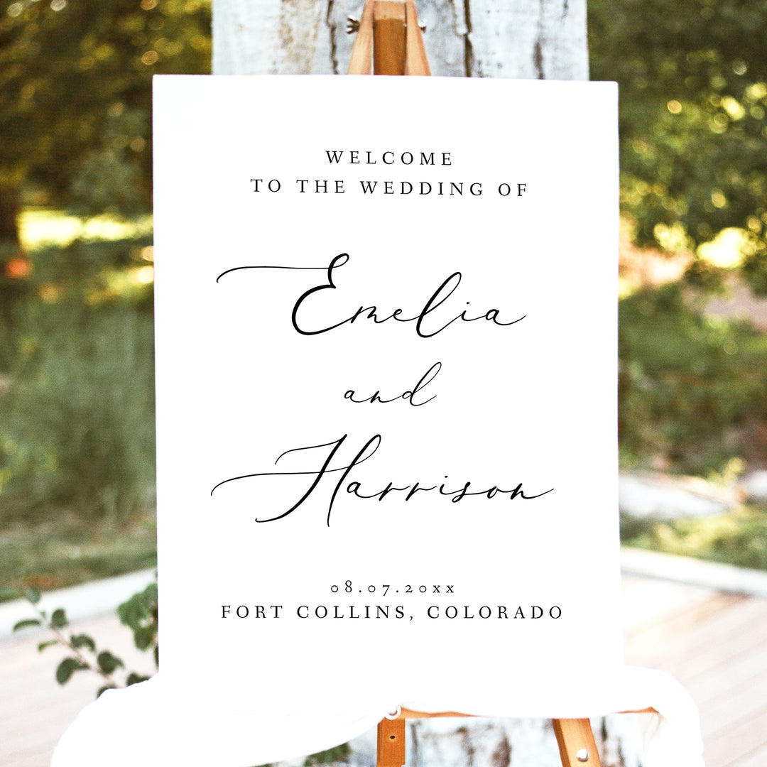 Evelyn Wedding Welcome Sign