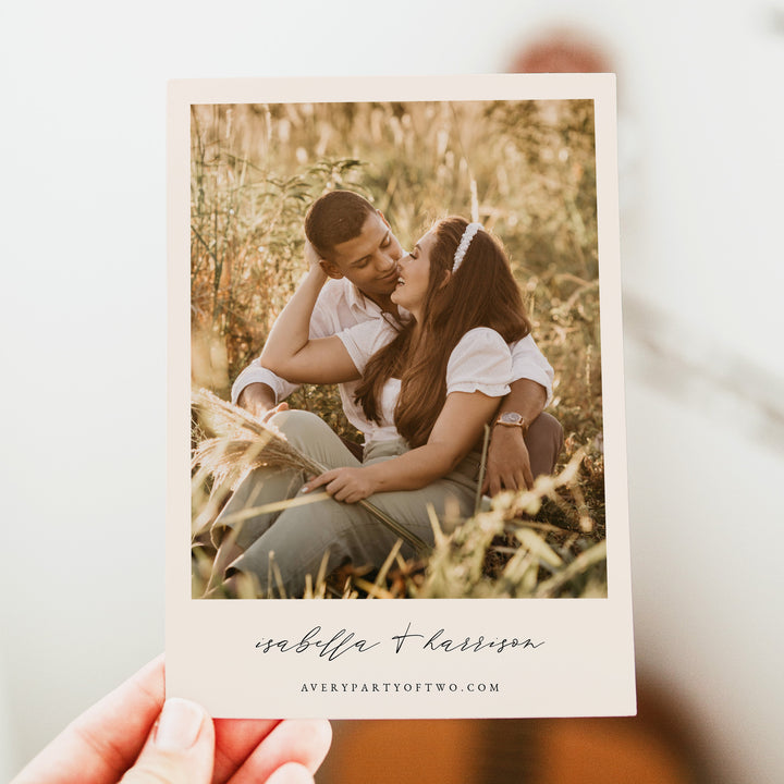 MARAH Modern Minimalist Wedding Save the Date Invitation with Photo