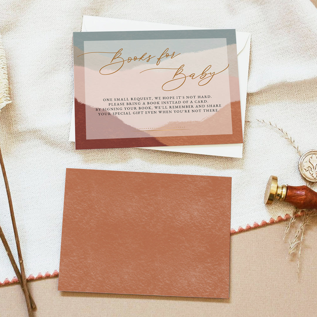 OPHELIA Boho Desert Baby Shower Books for Baby Card