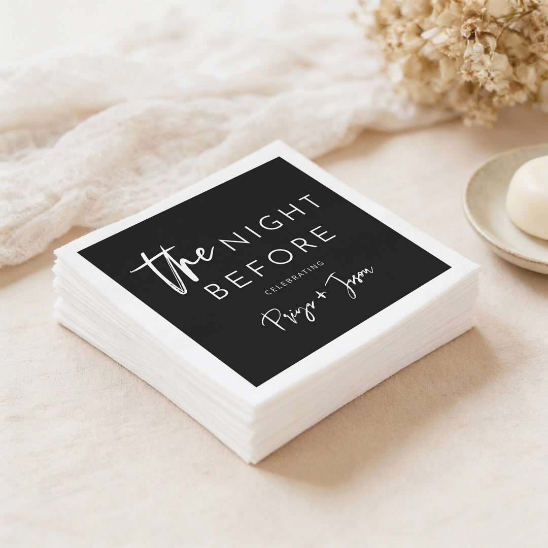 PRIYA Personalized The Night Before Rehearsal Dinner Napkins
