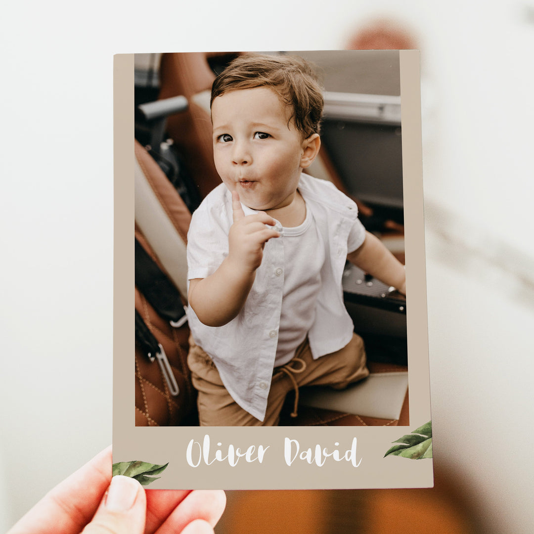 SPIKE Rustic Baby Boy Dinosaur Birthday Party Invitations with Photo