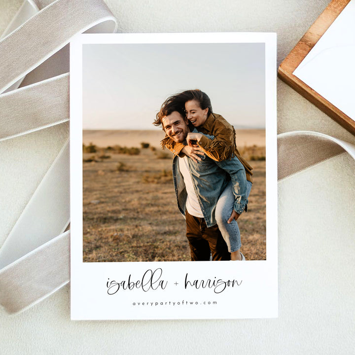 JOLIE Modern Boho Photo Wedding Invitations