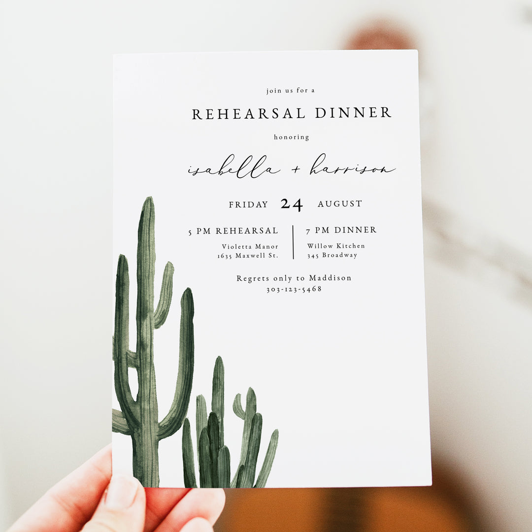 ELEANOR Rustic Boho Wedding Rehearsal Dinner Invitations