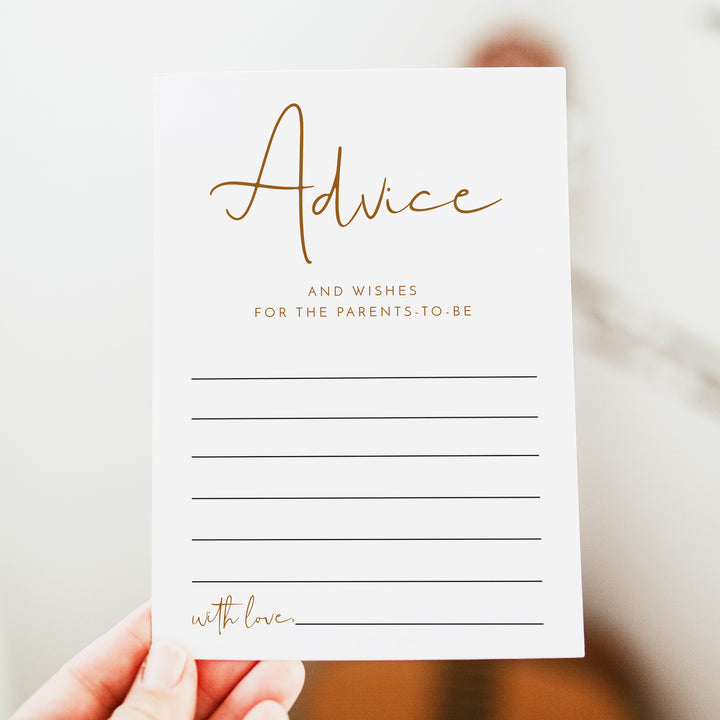 INDIE Rustic Taupe Baby Shower Advice and Wishes for Baby Cards