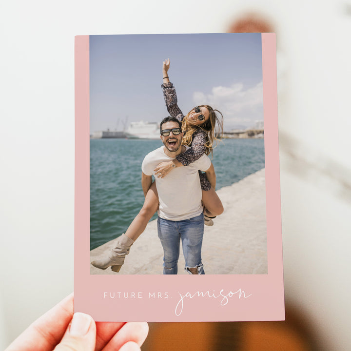LEAH Dusty Rose Minimalist Boho Bridal Shower Photo Invitation