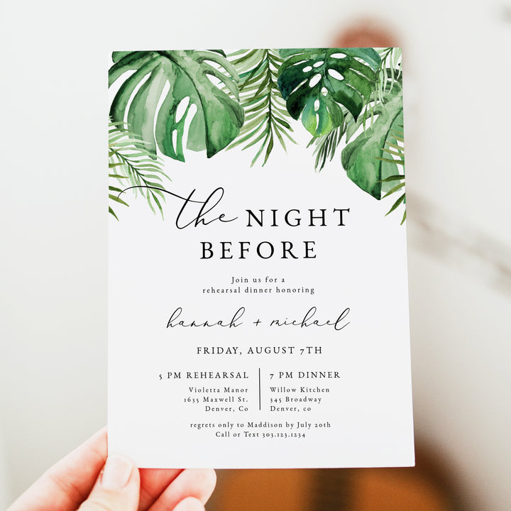 CORA The Night Before Tropical Rehearsal Dinner Invitation