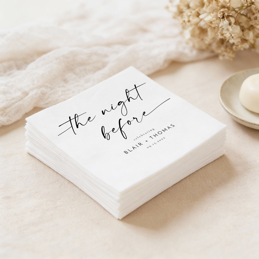 BLAIR The Night Before Rehearsal Dinner Napkins Personalized