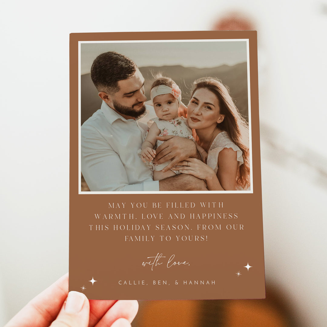 GALA Terracotta Boho Arch Photo Christmas Card Set
