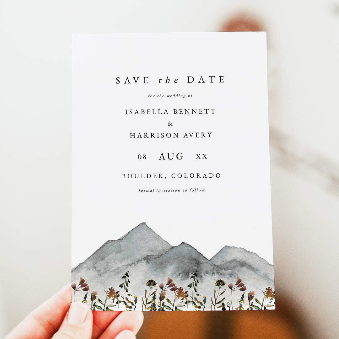 HEIDI Rustic Wildflower Wedding Save the Date Cards