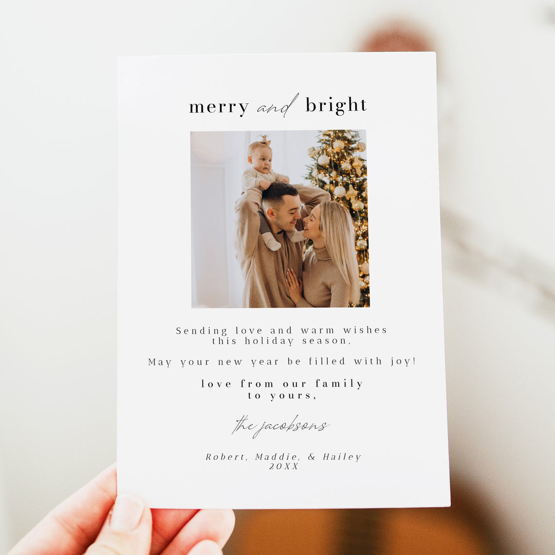 ALINA Merry and Bright Elegant Christmas Photo Cards