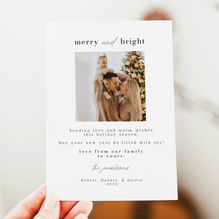 ALINA Merry and Bright Elegant Christmas Photo Cards