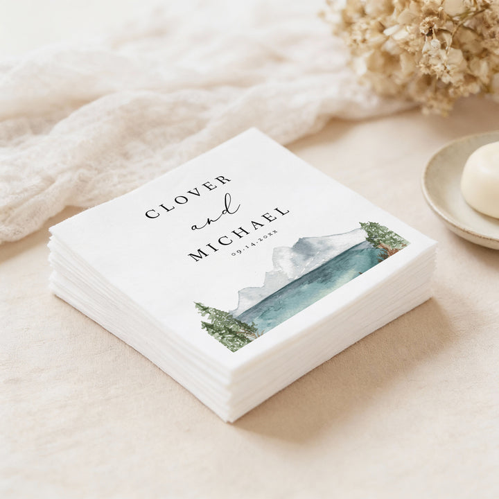 CLOVER Personalized Rustic Forest Wedding Napkins