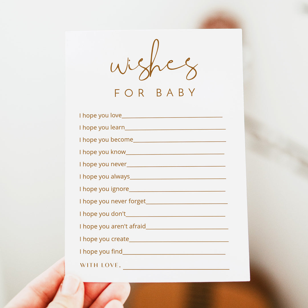 INDIE Wishes for Baby Gender Neutral Baby Shower Game Card