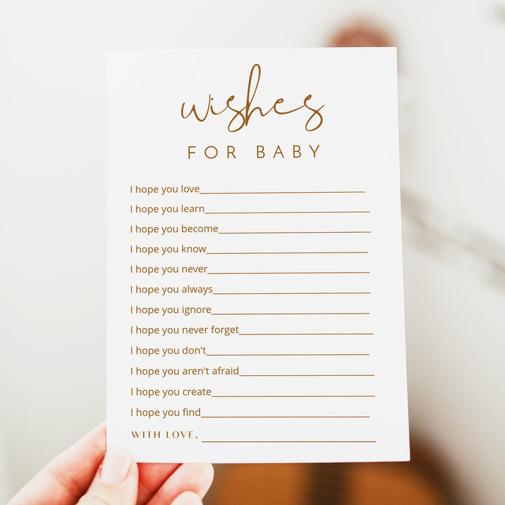 INDIE Wishes for Baby Gender Neutral Baby Shower Game Card
