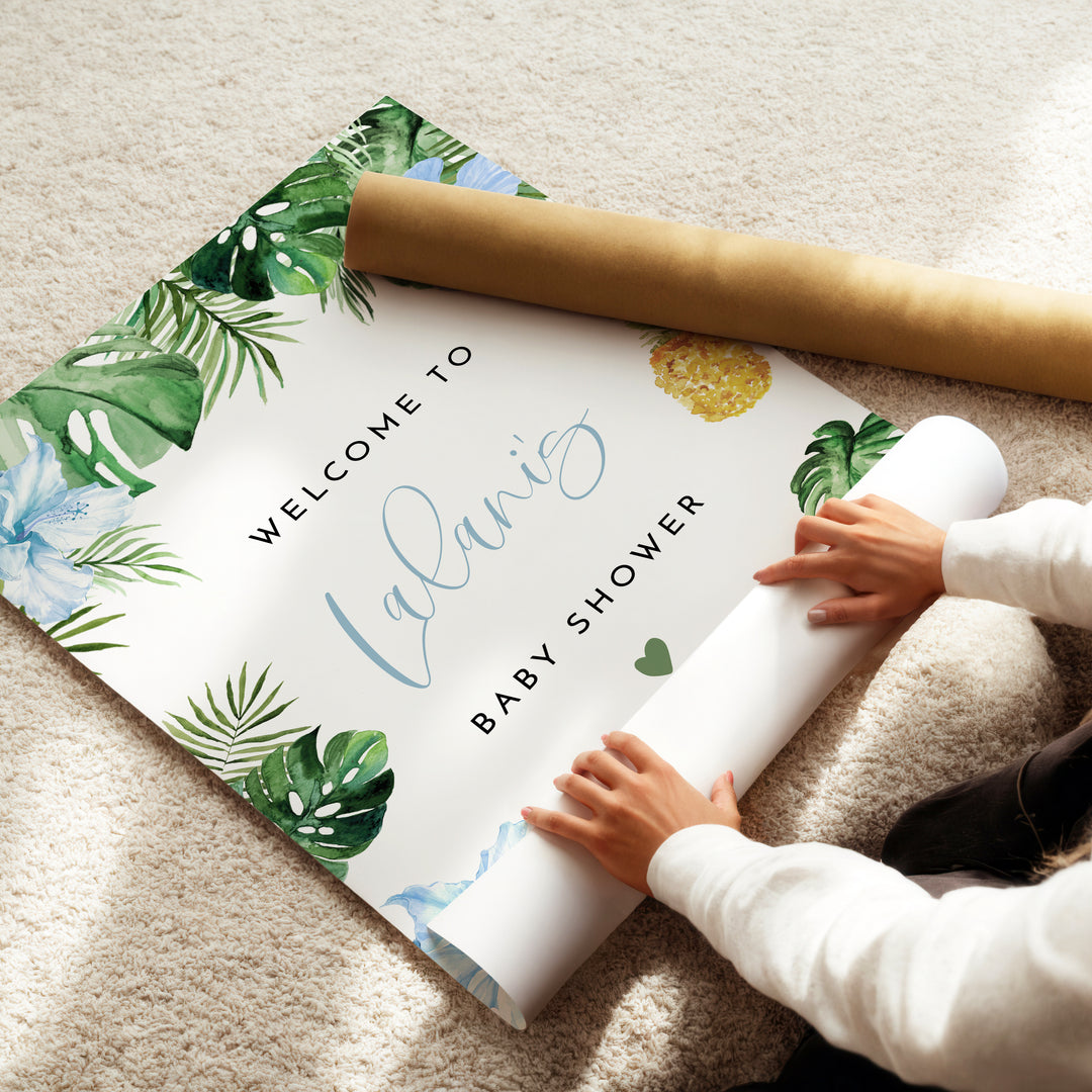 LALANI Hawaiian Luau Baby Shower Welcome Sign