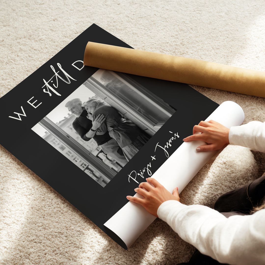 PRIYA We Still Do Black and White Photo Vow Renewal Welcome Sign