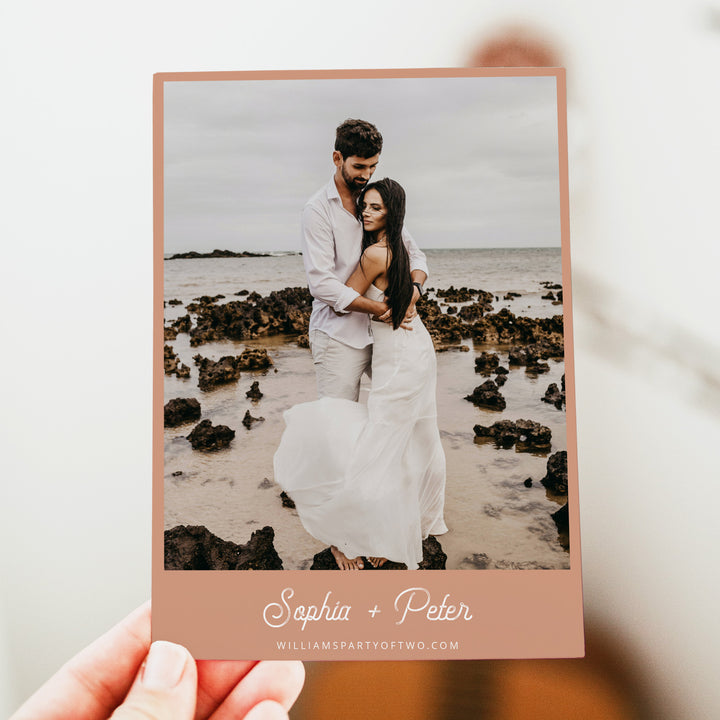 NANI Vintage Coastal Destination Wedding Save the Date Cards with Photo