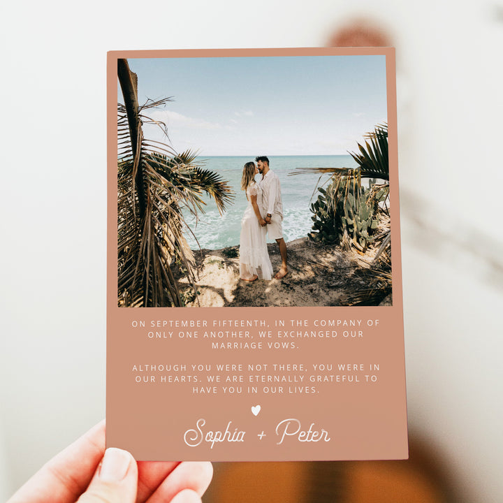 NANI Luxury Coastal Destination Wedding Thank You Cards with Photo