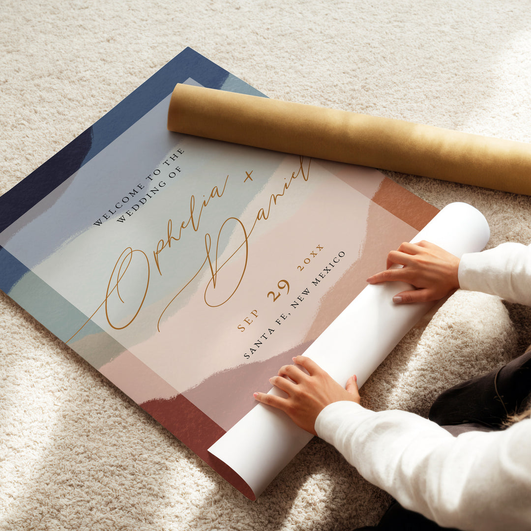 OPHELIA Terracotta Boho Desert Wedding Welcome Sign