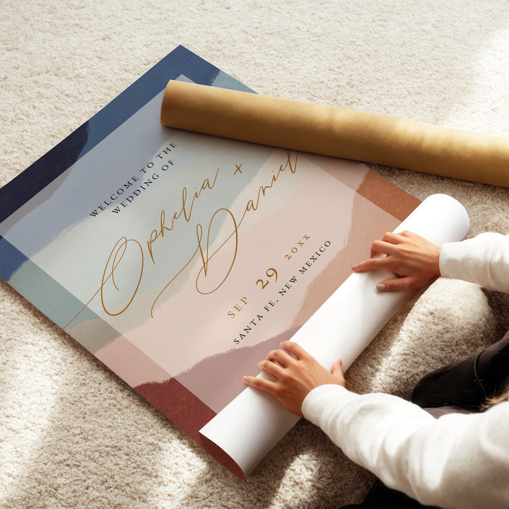 OPHELIA Terracotta Boho Desert Wedding Welcome Sign