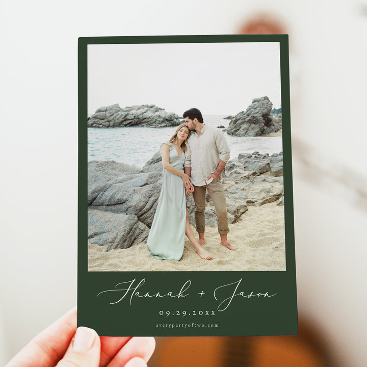 CORA Tropical Beach Engagement Photo Save the Date Cards