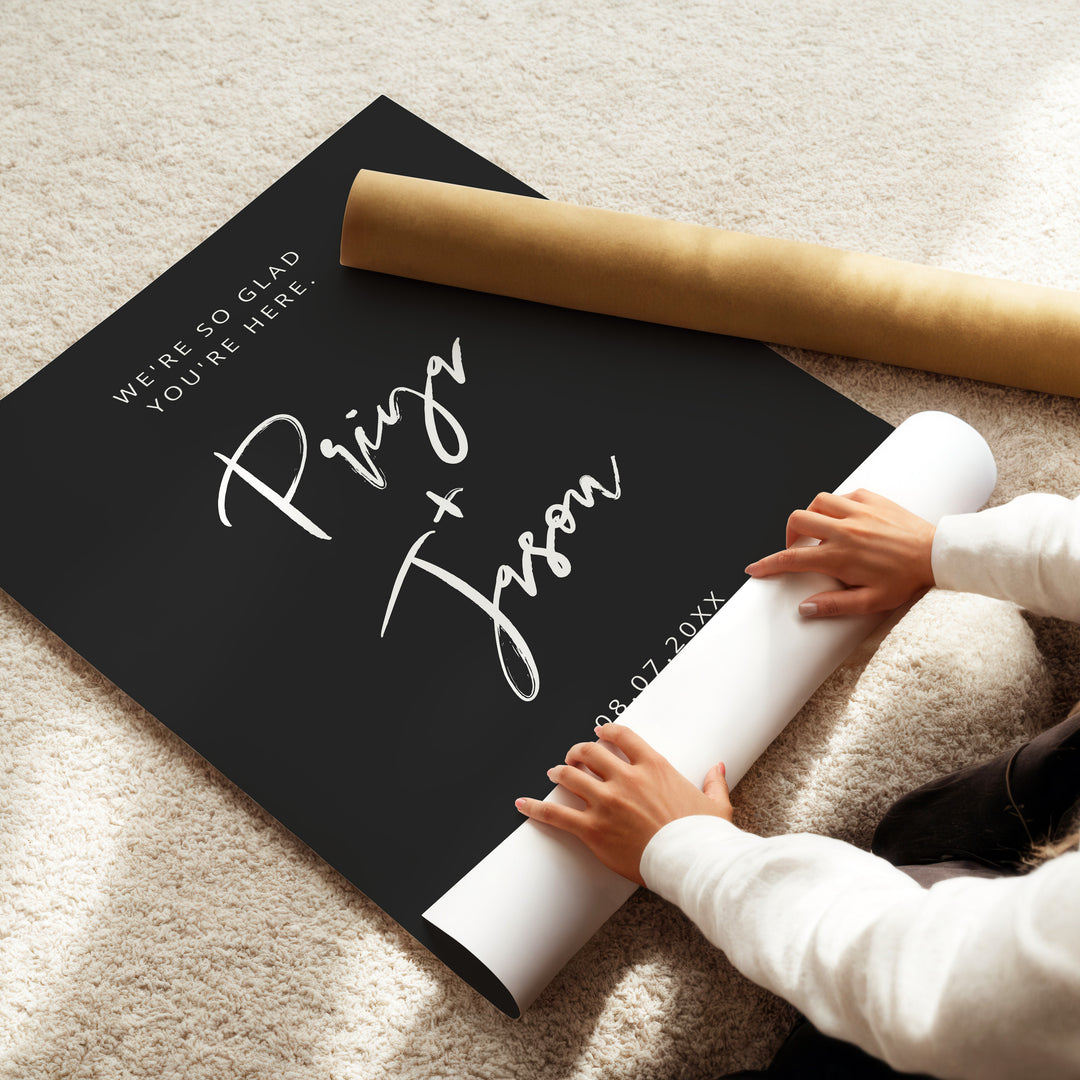 PRIYA Moody Black Wedding Welcome Sign
