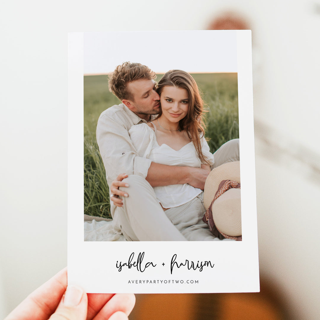 WILLOW Elegant Minimalist Wedding Save the Date Invites with Photo