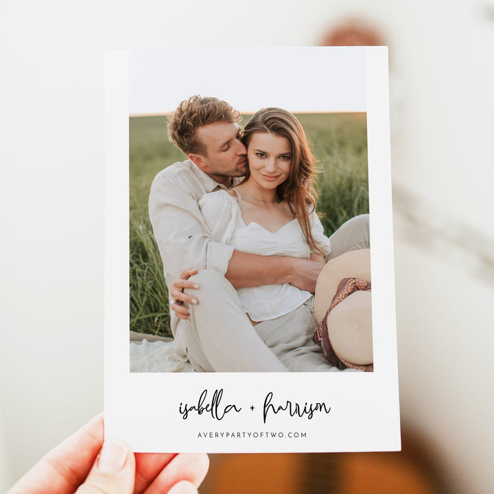 WILLOW Elegant Minimalist Wedding Save the Date Invites with Photo