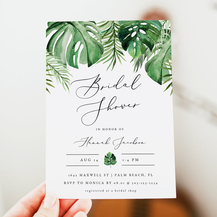 CORA Green Destination Wedding Bridal Shower Invitations