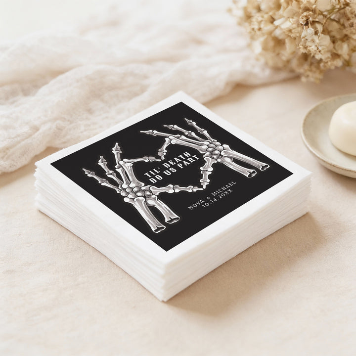 NOVA Til Death Do Us Part Black Wedding Napkins
