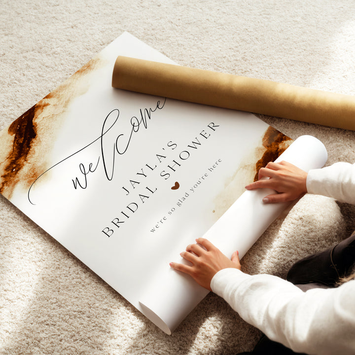 JAYLA Modern Rust Desert Bridal Shower Welcome Sign