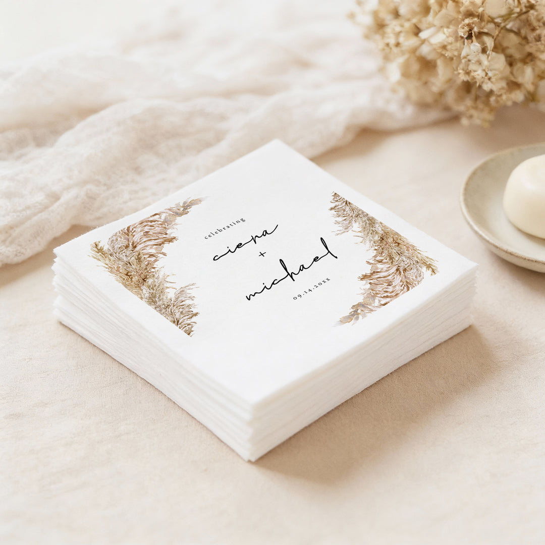 CIERA Personalized Boho Desert Wedding Napkins