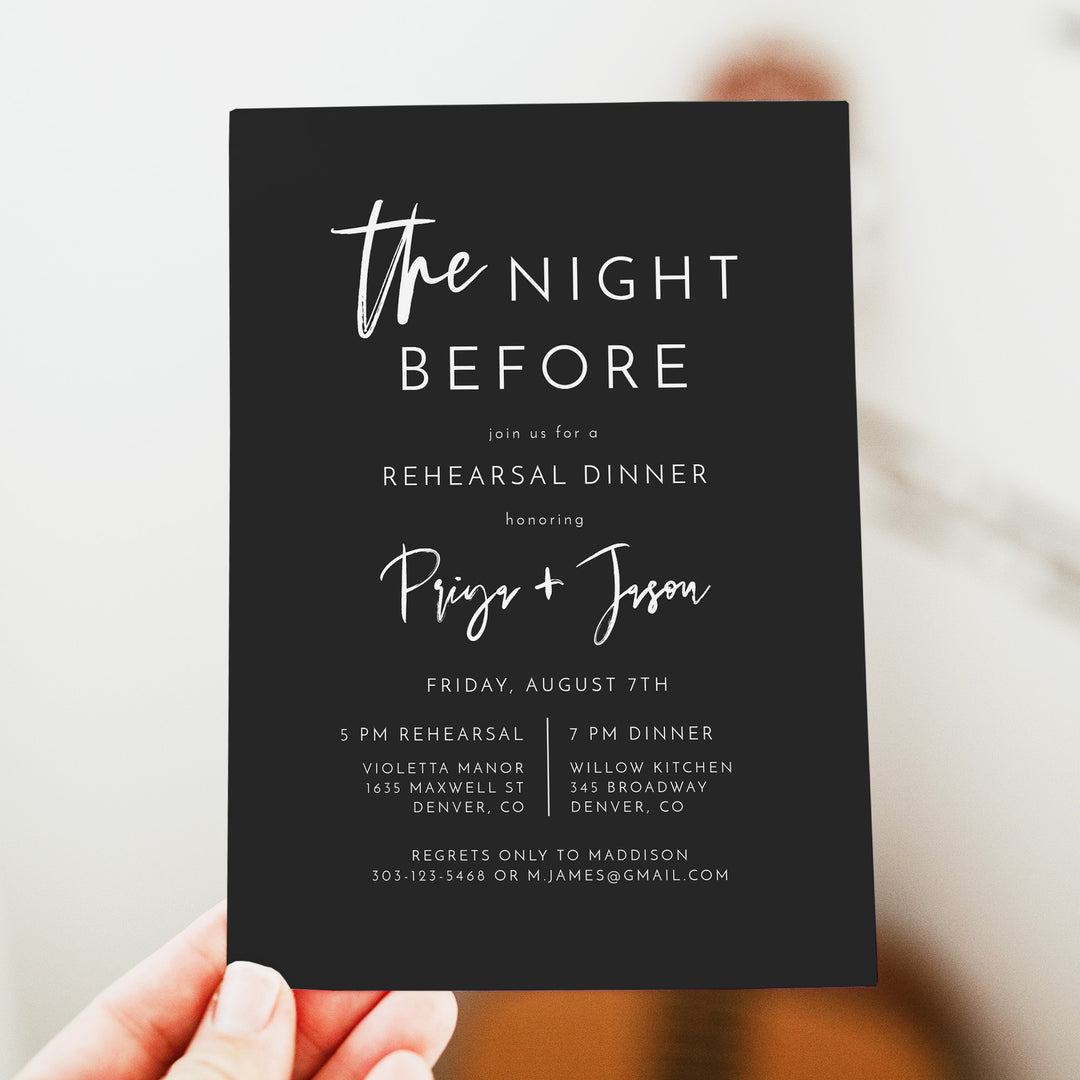 PRIYA The Night Before Wedding Rehearsal Dinner Invitation